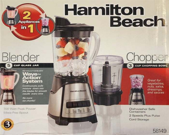 Hamilton Beach Blender Chopper 2 Speen 700 W with Stainless Steel blades 58149