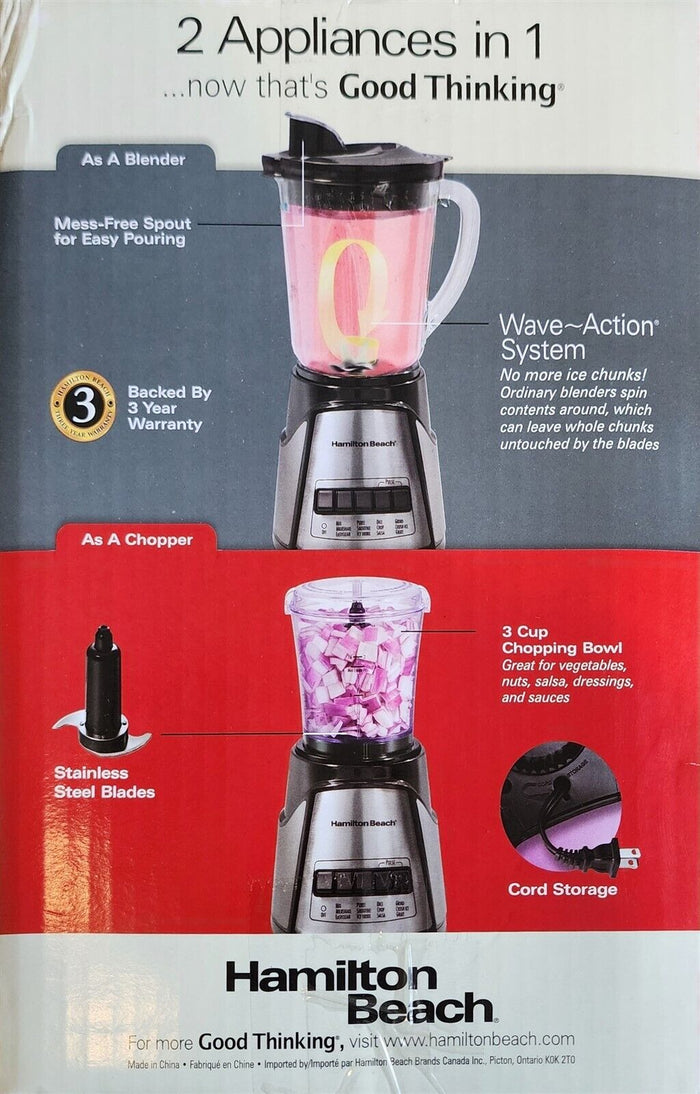 Hamilton Beach Blender Chopper 2 Speen 700 W with Stainless Steel blades 58149