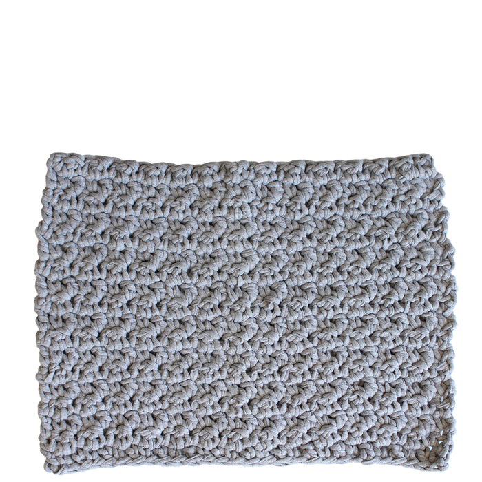 hand knit bathmat from tarn yarn