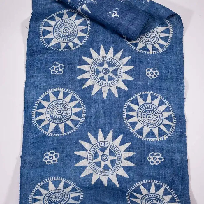 Vindigo indigo fabric roll straight top-down folded view