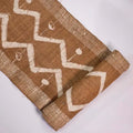 Vindigo brown tribal zigzag fabric roll folded view
