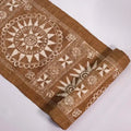 Vindigo brown fabric roll mandala tribal pattern top-down angle