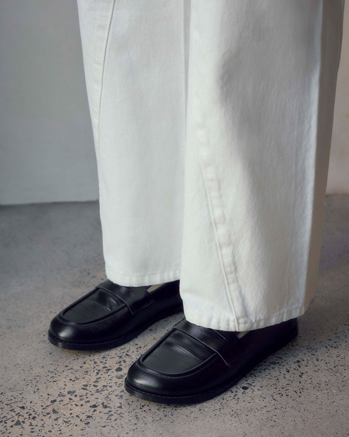 HARLEM LOAFER BLACK EMBOSSED LEATHER