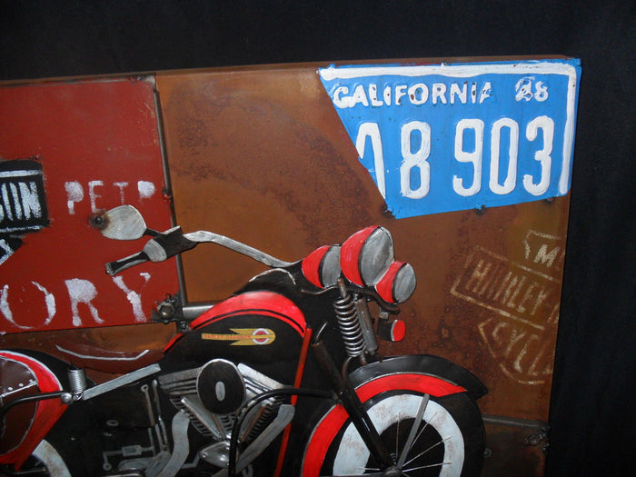 Harley Davidson Motorcyle 3D Metal Wall Art-Jantiques LLC.