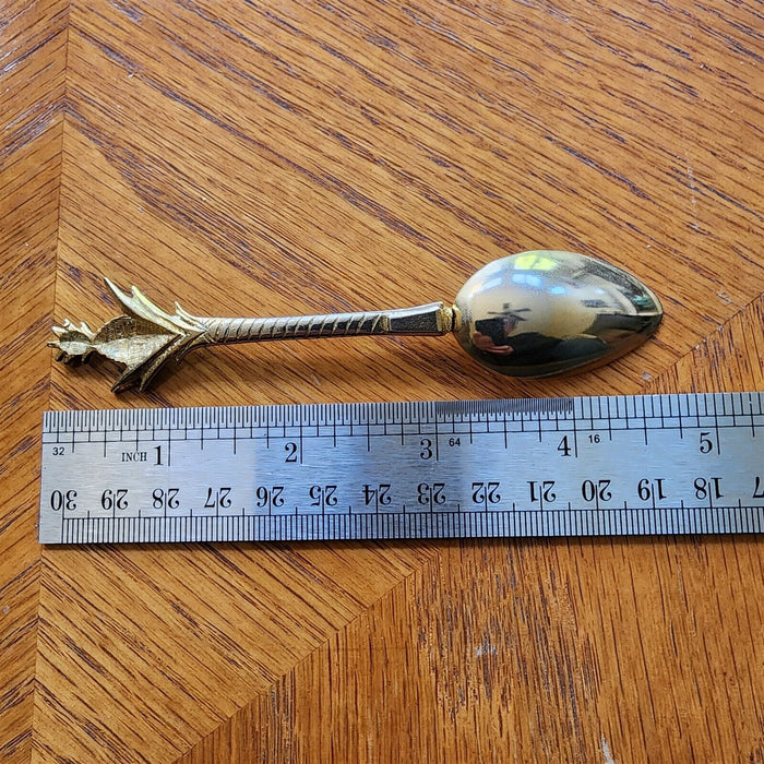 Hawaii Aloha State Pineapple Collectible Travel Souvenir Spoon 4 3/4" Gold Tone