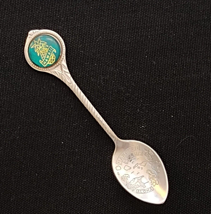 Hawaii State Collectible Travel Souvenir Spoon Pineapple Engraved with Islands