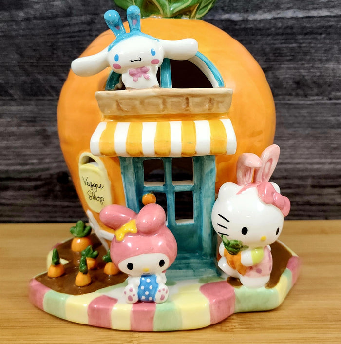 Hello Kitty and Friends Carrot Candle House Tealight Holder Blue Sky Ceramic