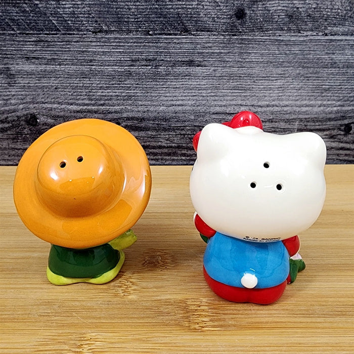 Hello Kitty and Keroppi Frog Salt Pepper Set Gardening Ceramic by Blue Sky