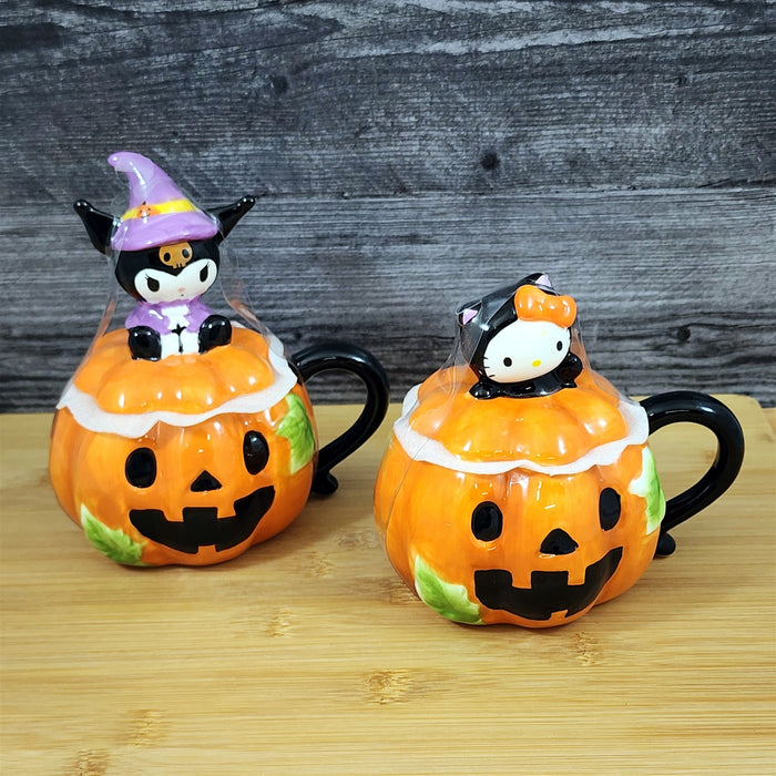 Hello Kitty and Kuromi Halloween Mug Set Coffee Tea Cup Blue Sky Ceramic