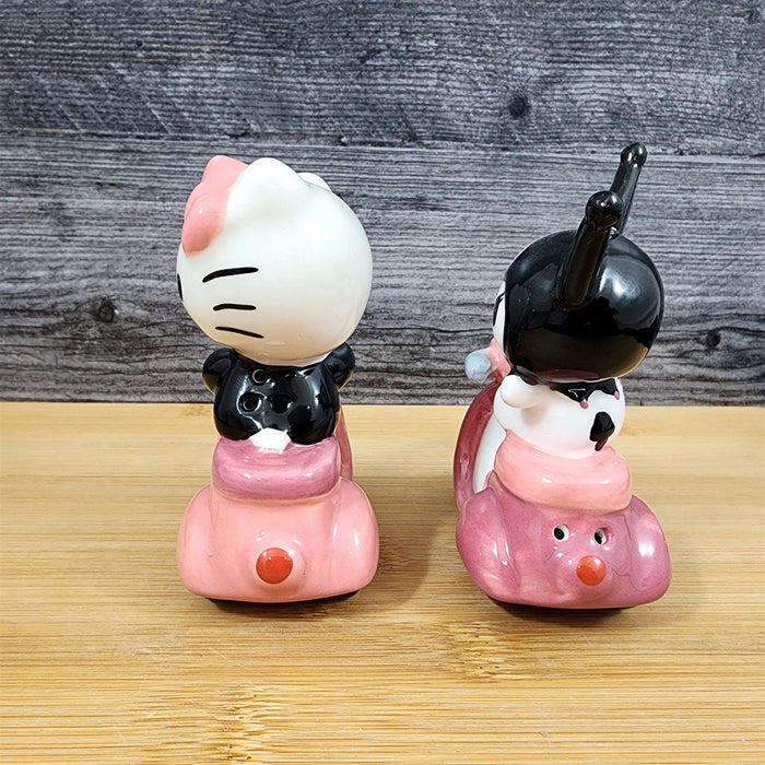Hello Kitty And Kuromi Scooter Salt Pepper Set Collectible Ceramic by Blue Sky