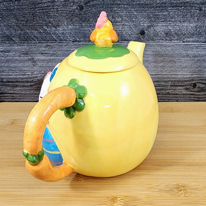 Hello Kitty Easter Egg Teapot Yellow Ceramic by Blue Sky Easter Spring Decor