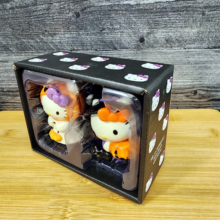 Hello Kitty Halloween Trick Treat Collectible Salt Pepper Set Ceramic Blue Sky