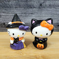Hello Kitty Halloween Trick Treat Witch Costume Salt Pepper Set Ceramic Blue Sky