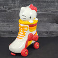 Hello Kitty Head Cookie Jar Snack Jar Pink Bow White Ceramic Blue Sky Embossed