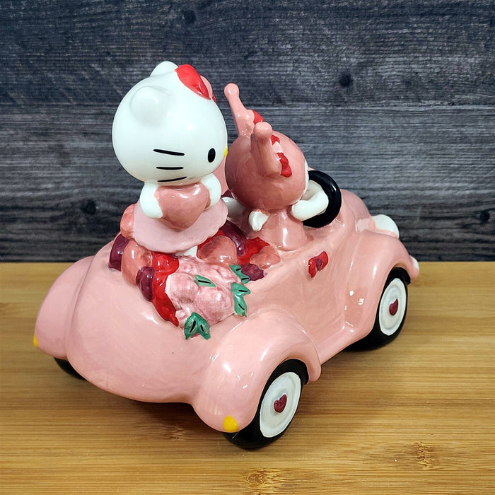Hello Kitty & Kuromi Valentine's Day Figurine Pink Car Hearts Love Blue Sky