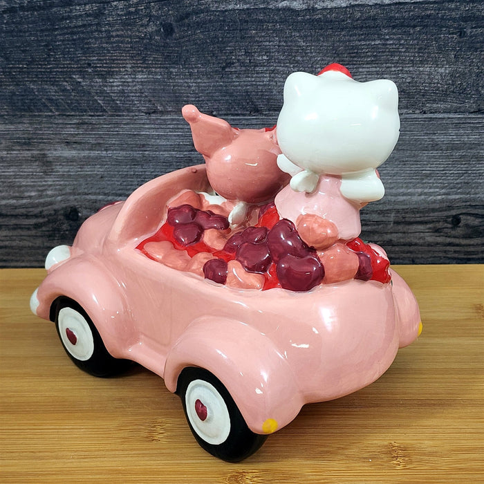 Hello Kitty & Kuromi Valentine's Day Figurine Pink Car Hearts Love Blue Sky