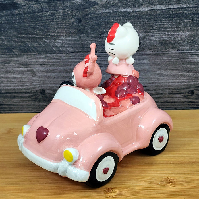 Hello Kitty & Kuromi Valentine's Day Figurine Pink Car Hearts Love Blue Sky