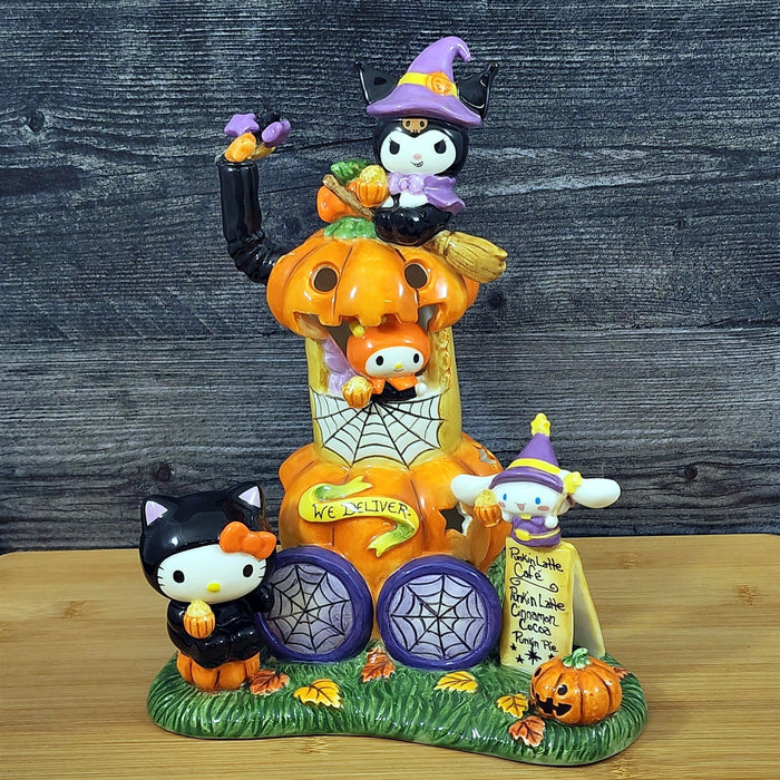 Hello Kitty Pumpkin Cafe Latte Candle Holder Tea Light Lite Ceramic Blue Sky