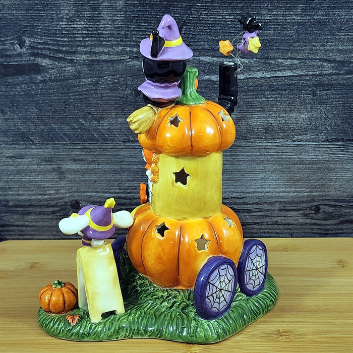 Hello Kitty Pumpkin Cafe Latte Candle Holder Tea Light Lite Ceramic Blue Sky