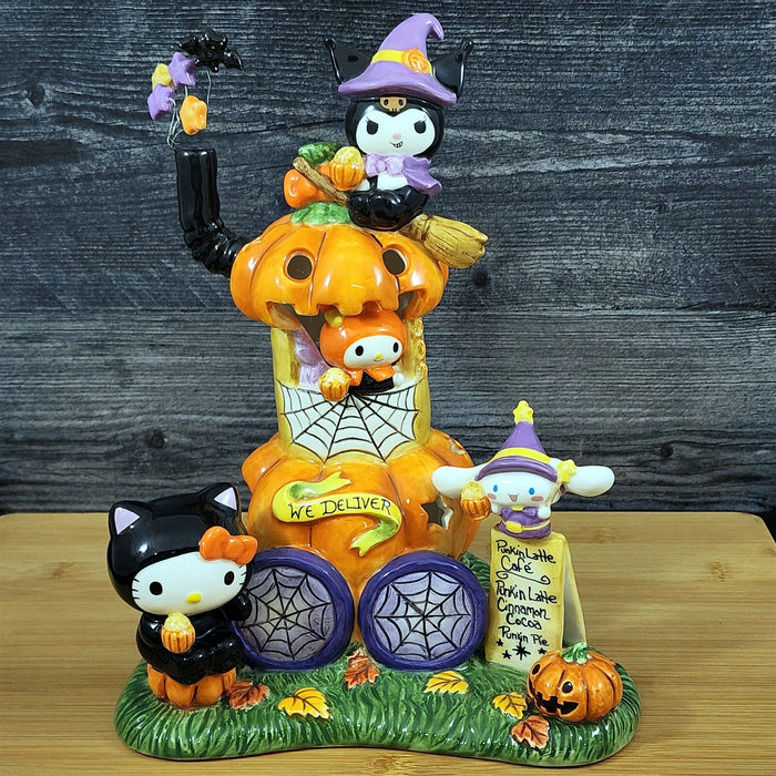 Hello Kitty Pumpkin Cafe Latte Candle Holder Tea Light Lite Ceramic Blue Sky