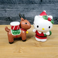 Hello Kitty Salt Pepper Set Christmas Reindeer Collectible Ceramic Blue Sky