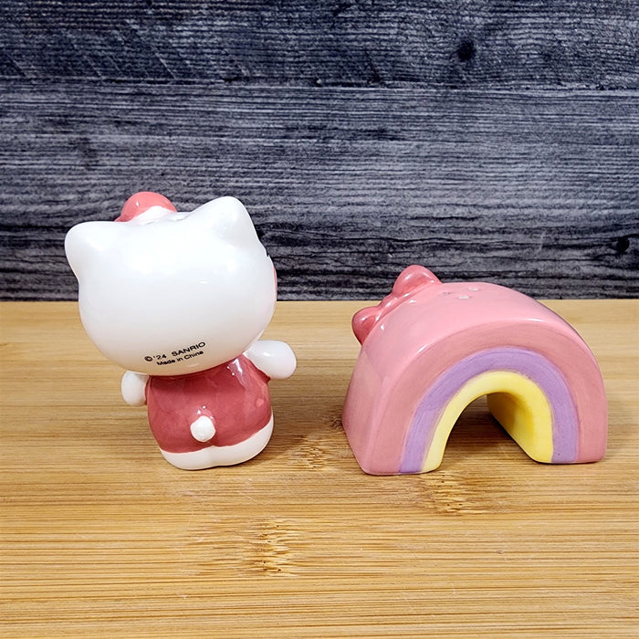 Hello Kitty Salt Pepper Set Happy Rainbow Ceramic Blue Sky