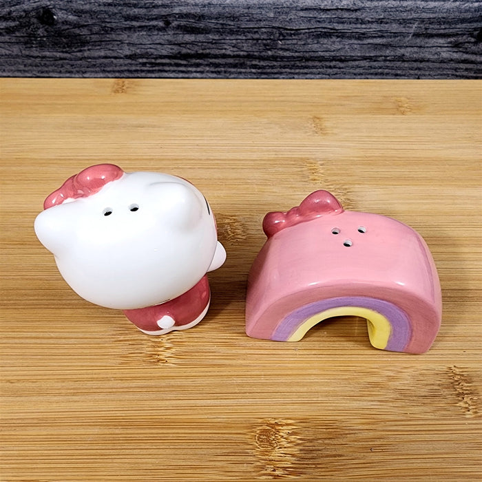 Hello Kitty Salt Pepper Set Happy Rainbow Ceramic Blue Sky