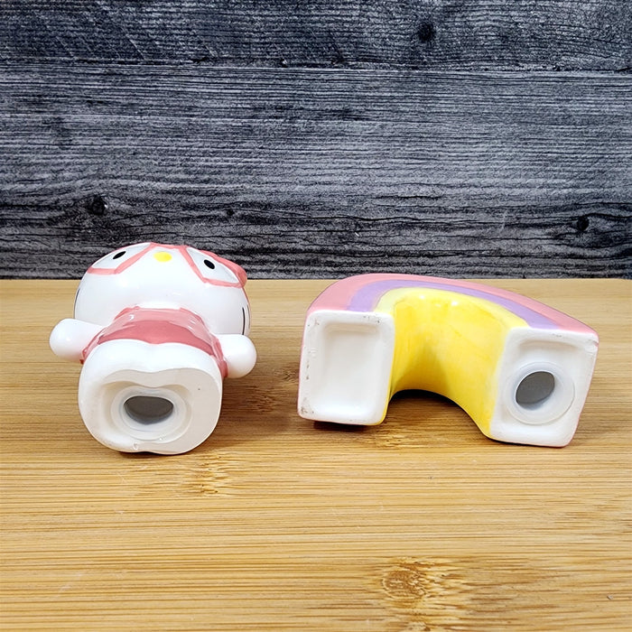 Hello Kitty Salt Pepper Set Happy Rainbow Ceramic Blue Sky