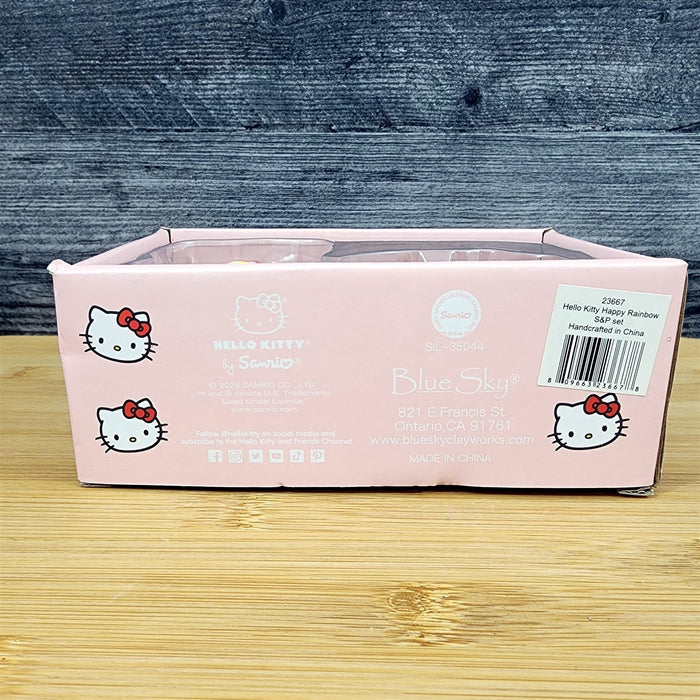 Hello Kitty Salt Pepper Set Happy Rainbow Ceramic Blue Sky