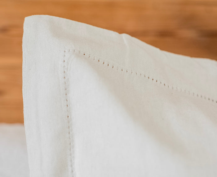 Hemstitch Natural Shams