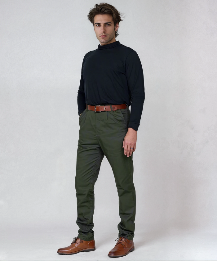 High Rise Chino - Olive