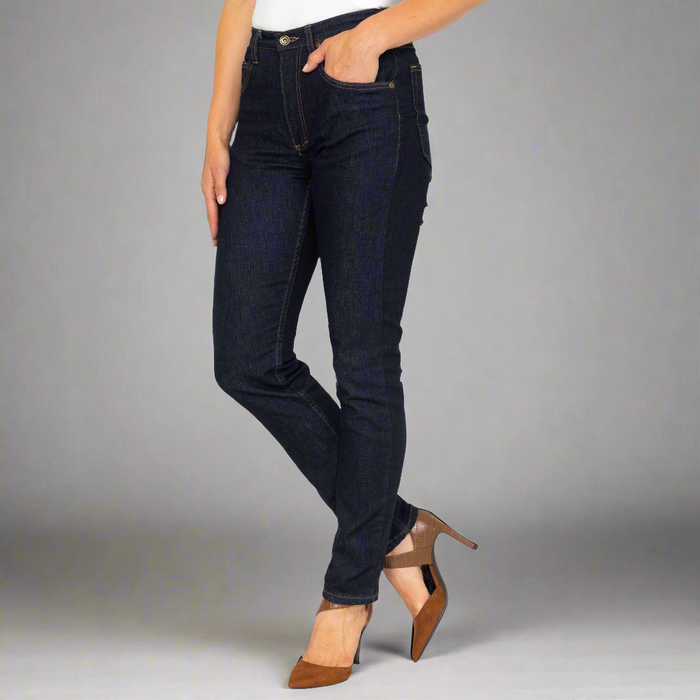 High Rise Straight Leg - Dark Wash