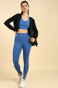 Blue Mom Legging; high waist provides support and comfortable fit for daily wear.