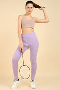 Lavender High Waist Legging; mom fit provides tummy support and comfortable coverage.