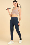 Navy Blue High Waist Legging; mom fit provides tummy support and comfortable coverage.