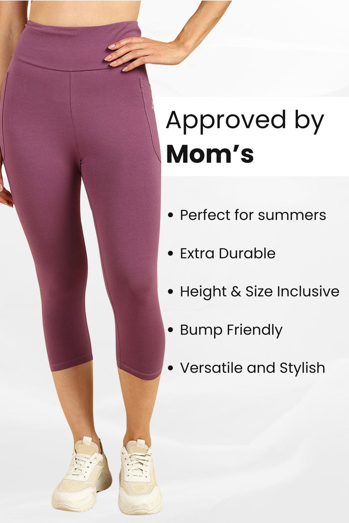 Rosewood Mom Capri pocket; utility pocket offers storage for small essentials.