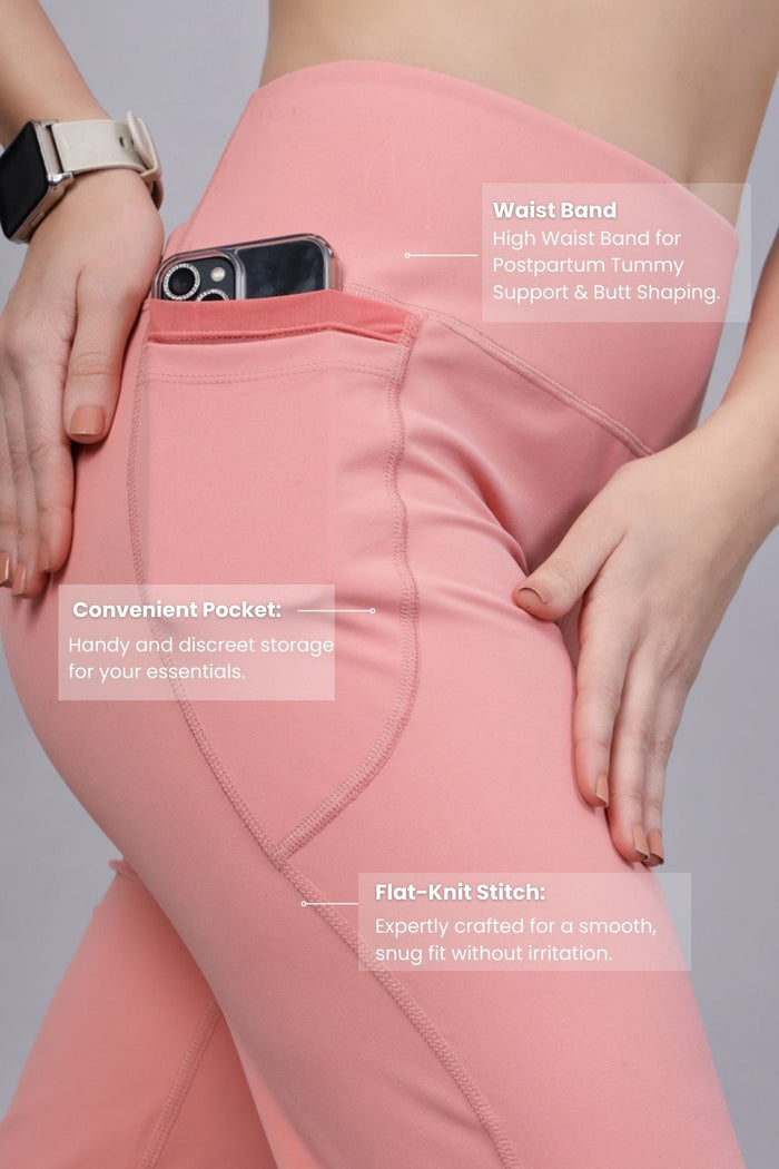 Carrot Postpartum Pants pockets; two functional side pockets offer storage for small items.