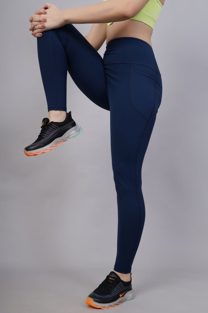 Navy Blue Postpartum Leggings; garment designed specifically for the postpartum recovery period.