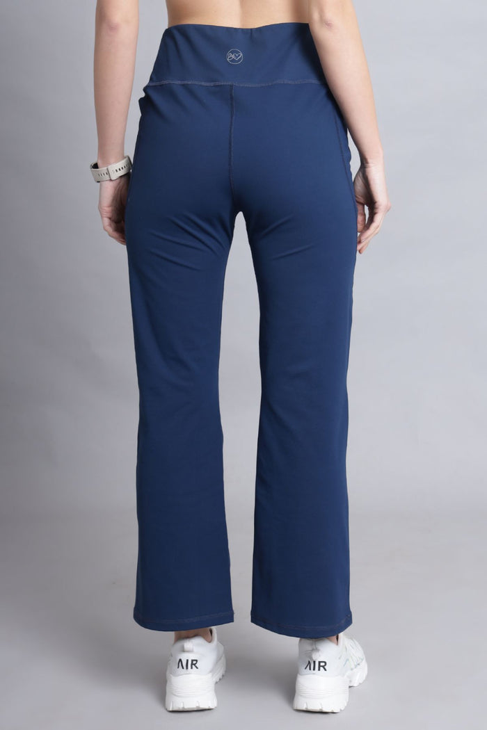 Navy Blue Pants fit; gentle compression aids in postpartum core recovery.