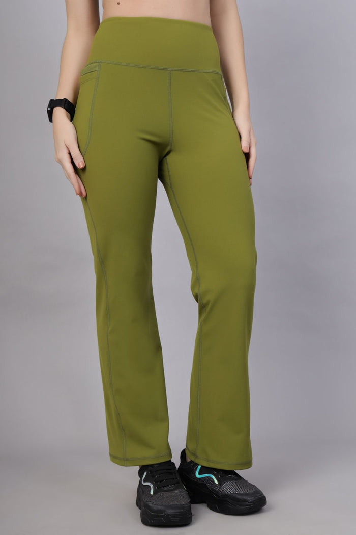 Olive Pants fabric; soft material ensures comfort for daily wear post-delivery.