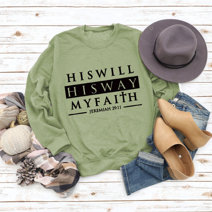 Olive sweater (black font) / S