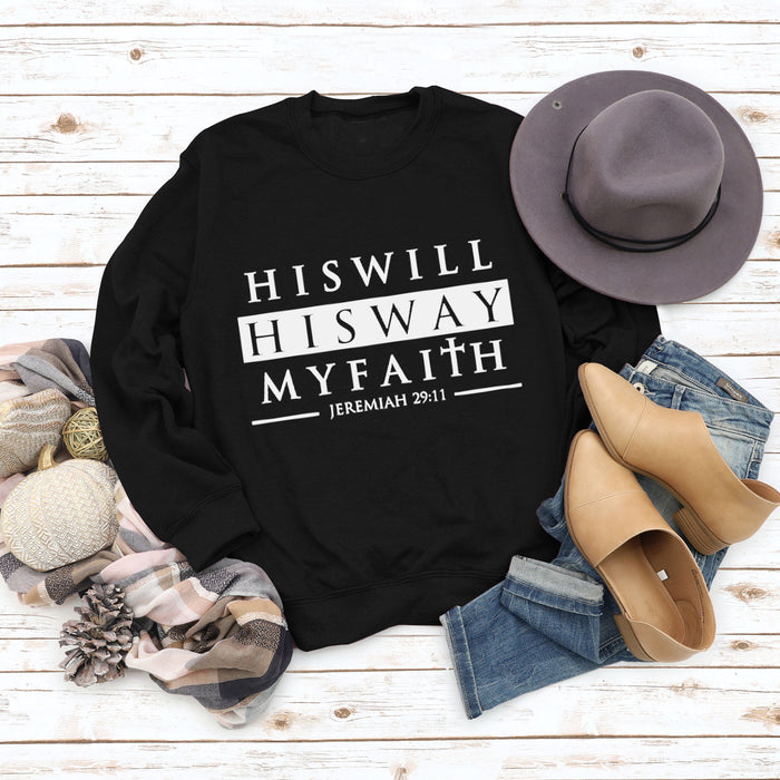 HISWILL Letters Round Neck Women Long-sleeved Loose Printed Sweatshirt