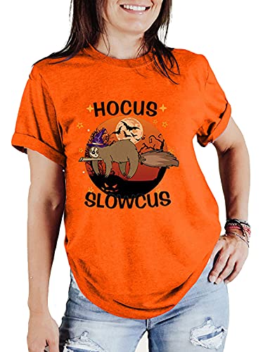 Hocus Slowcus Funny Sloth Halloween T-Shirt for Women Sloth Shirt Hocus Pocus Shirt