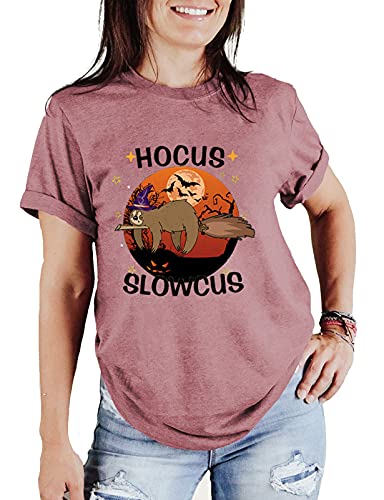 Hocus Slowcus Funny Sloth Halloween T-Shirt for Women Sloth Shirt Hocus Pocus Shirt