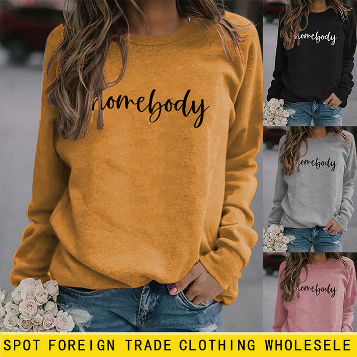 Home Body Round Neck Fashion Autumn and Winter Long-sleeved Loose Large Size Ladies Sweater