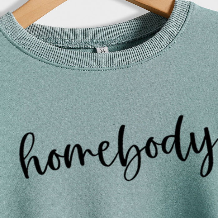 Home Body Round Neck Fashion Autumn and Winter Long-sleeved Loose Large Size Ladies Sweater