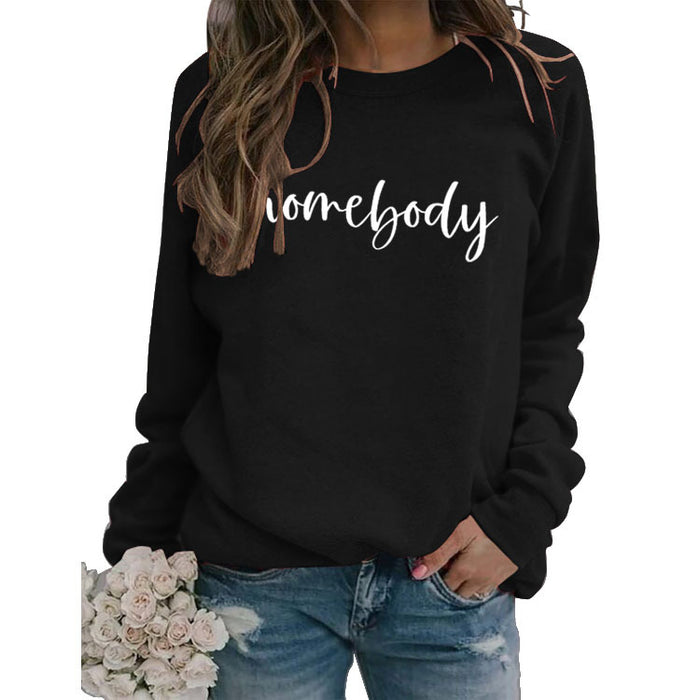 Home Body Round Neck Fashion Autumn and Winter Long-sleeved Loose Large Size Ladies Sweater