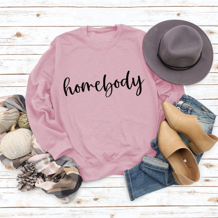 Home Body Round Neck Fashion Autumn and Winter Long-sleeved Loose Large Size Ladies Sweater