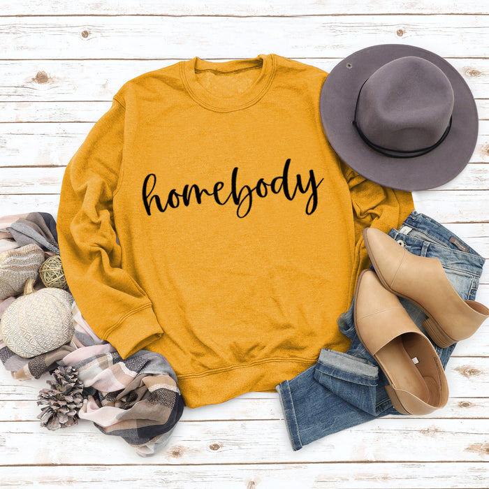 Home Body Round Neck Fashion Autumn and Winter Long-sleeved Loose Large Size Ladies Sweater
