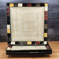 Home Trends Mosaic Tile Set of 4 Square Dinner Plate 11 Inch (27cm) Dinnerware